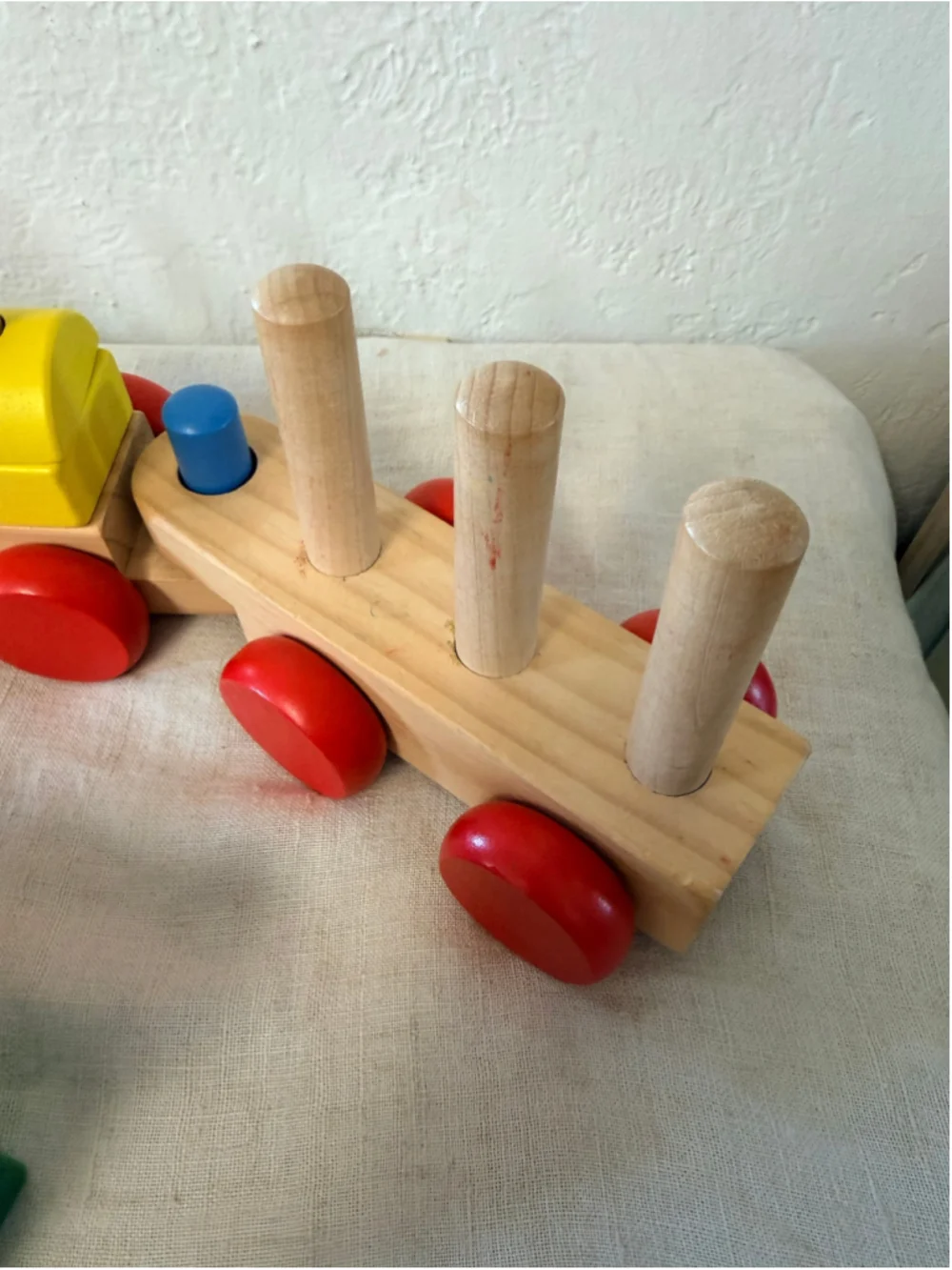 Melissa & Doug Classic Wooden Stacking Train Colorful Blocks Toddler Toy